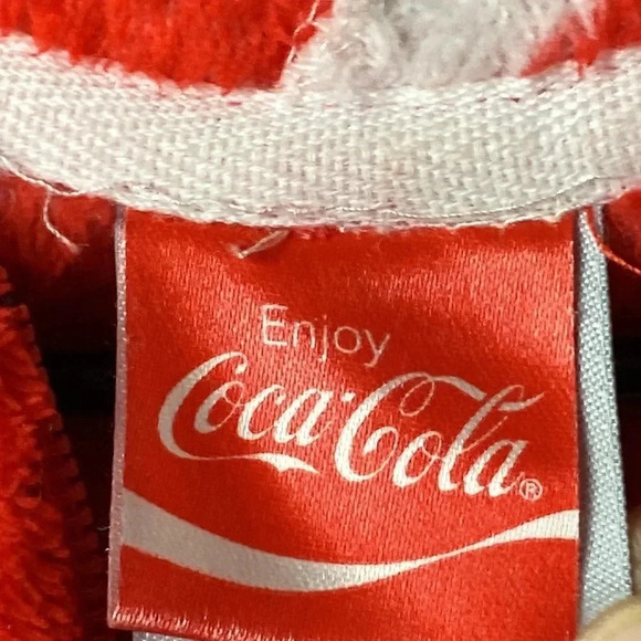 COCA COLA BEAR WOMENS SIZE MEDIUM ONE PIECE FOOTED HOODED PAJAMAS ZIP FRONT - Picture 6 of 11